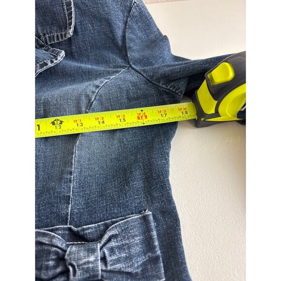 Vintage VTG Live a Little 90’s Denim Jean Jacket with Bow Pocket Detail Size S - Picture 6 of 7